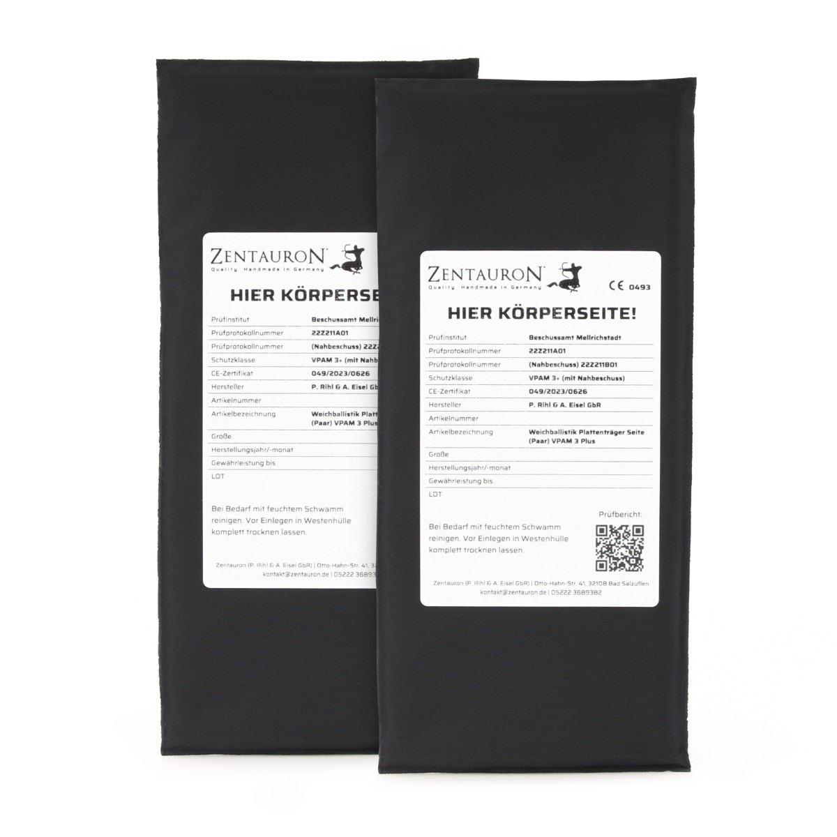 Support de plaque balistique souple côté (paire) VPAM 3 Plus