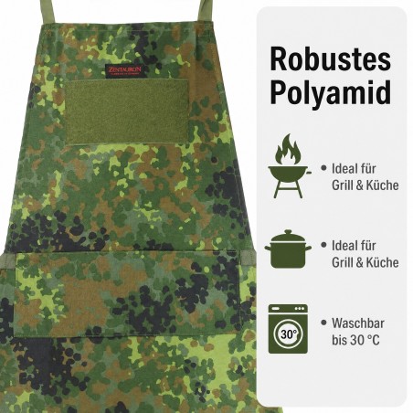 Delantal de cocina y delantal de barbacoa en varios estampados de camuflaje
