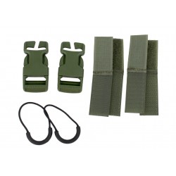 Reparatur Kit für MOLLE Rucksäcke - 2x Schnallen, 4x Rubber Pulls & 2x Klett-Gurtbänder für Feldreparaturen - Robuste Ersatzteile für Behebung & Verlängerung der Lebensdauer von Rucksäcken