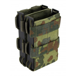 Doppelschnellzieh-Magazintasche für M4 Magazine – MOLLE Fast Mag Pouch aus Cordura & Kydex, Für 2 Magazine, Individuell Einstellbare Gummischnüre, Modular, Made in Germany