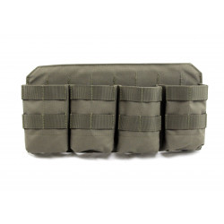 4 Fach Magazintasche MOLLE für M4 Magazine mit Kunststoffverstärkung – Magazinpanel taktisch für Plattenträger und Schutzwesten – inklusive 4x MOLLE Clips und Sicherungssatz – Made in Germany